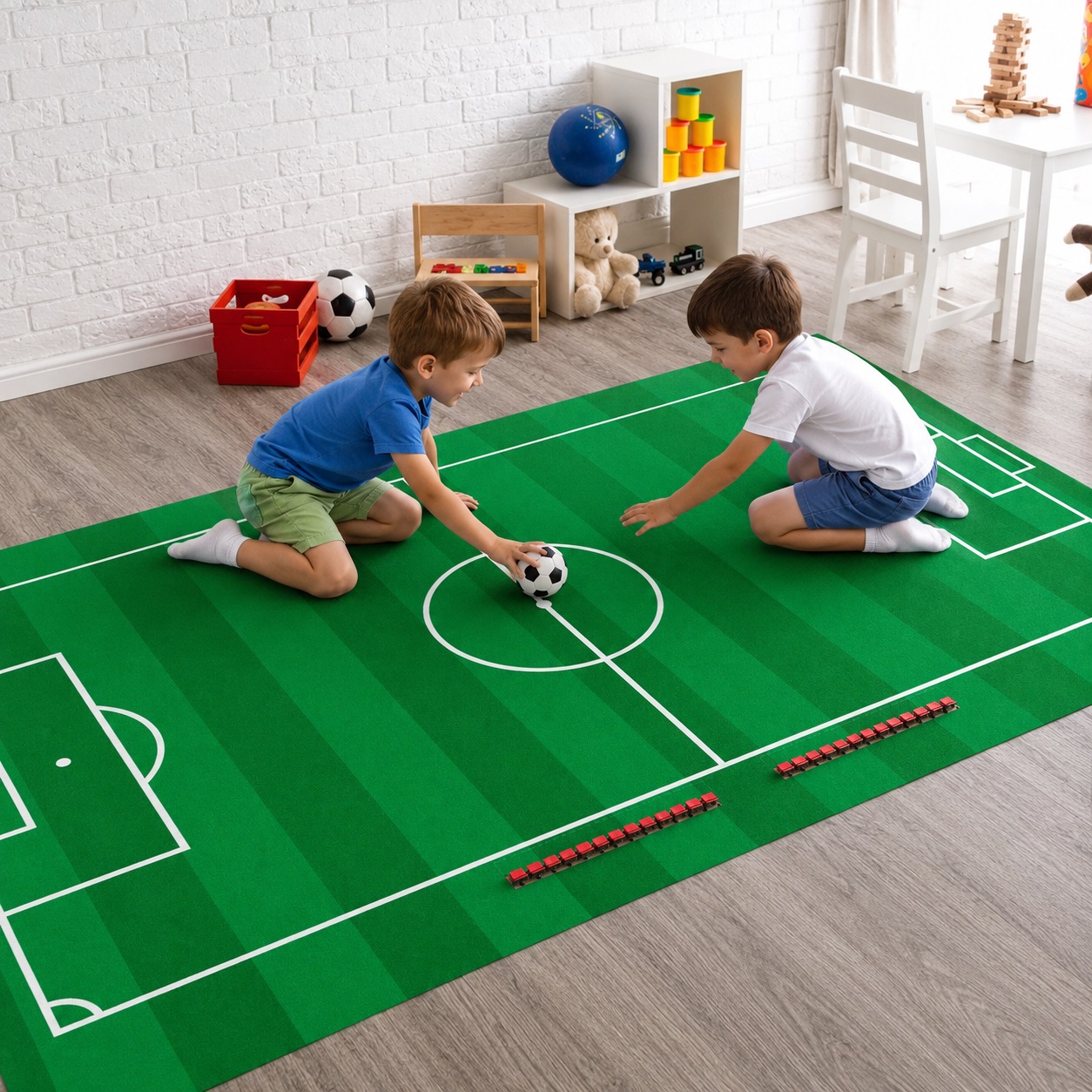 Lona vinílica Cancha de fútbol didáctica infantil enrollable