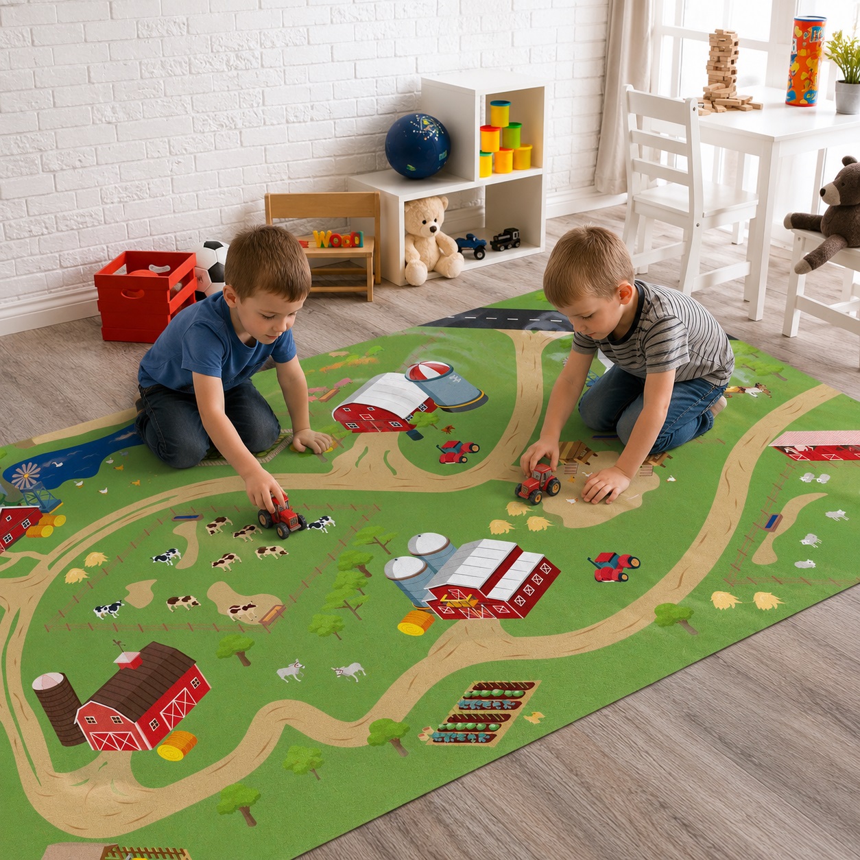 Lona vinílica Granja infantil didáctica enrollable